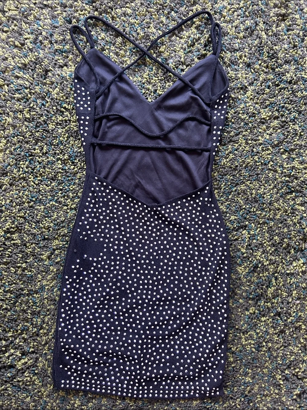 Vintage Symphony Rhinestoned Backless Minidress - Picture 5 of 7